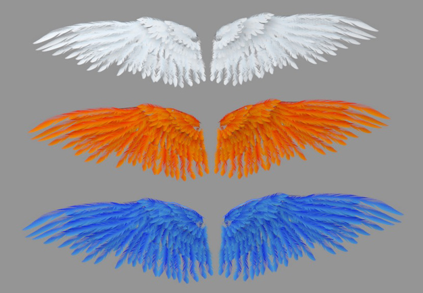 天使之翼翅膀C4D模型 wings