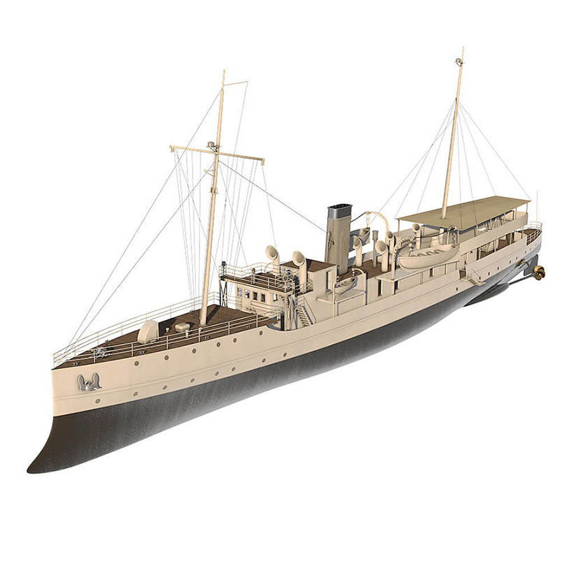 拿骚女王号轮船C4D模型创意场景3D模型素材豪华邮轮