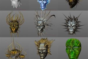 21套C4D人脸面具装扮模型合集创意场景3D素材奇特各异面具