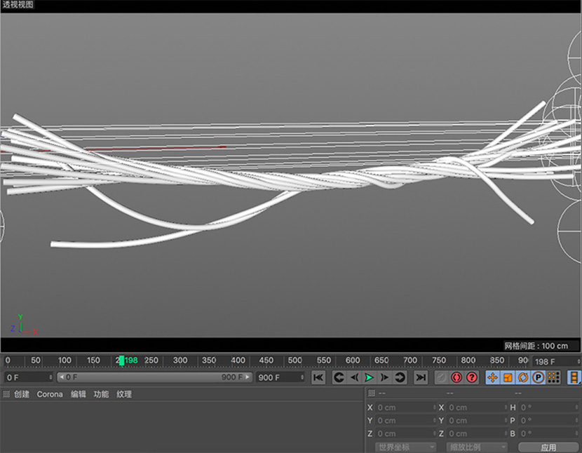 缠绕晃动的绳子C4D动画工程创意场景3D模型素材