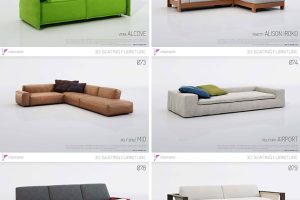 80个现代时尚办公室家具椅子沙发C4D模型3D立体obj设计素材
