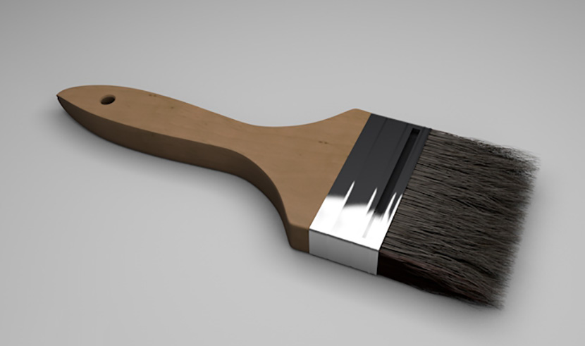 毛刷子油漆刷C4D模型 hair brush