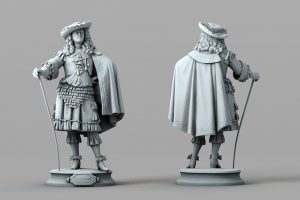 国外人物雕塑 布雷桑人像雕塑C4D模型复古欧洲人物造型