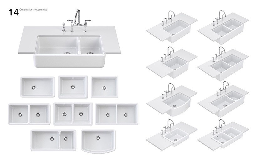 230个水槽龙头把手厨房储物柜C4D模型室内fbx创意3D模型素材
