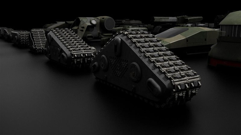 Kitbash3D Tanks交通工具机械坦克c4d组装Blender模型3d素材