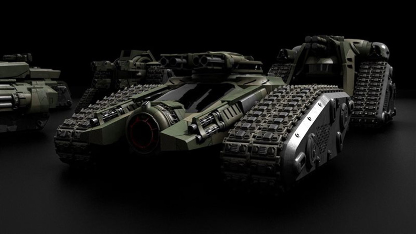 Kitbash3D Tanks交通工具机械坦克c4d组装Blender模型3d素材