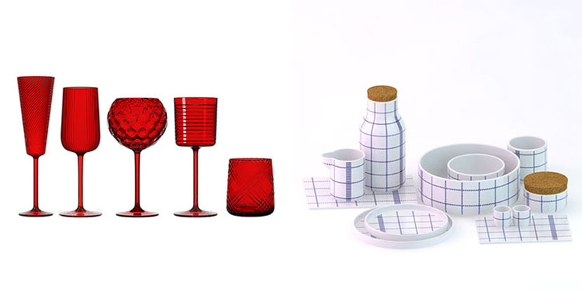 餐具厨具c4d模型红色艺术玻璃杯茶具面包机砧板称锅水壶陶瓷