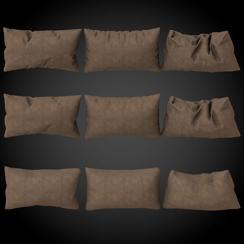 36款blend各种形态枕头方枕抱枕垫子3d室内家居装饰品C4D模型