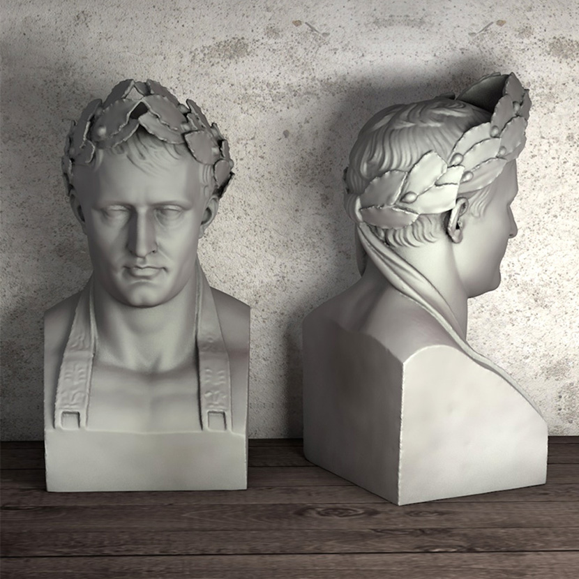 C4D人像雕塑拿破仑塑像石像创意场景3D模型素材军事家