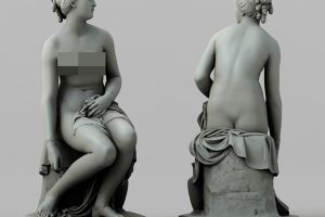 女人体雕塑艺术石膏雕像C4D模型创意场景3D模型素材MX235