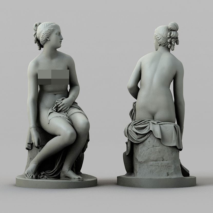 女人体雕塑艺术石膏雕像C4D模型创意场景3D模型素材MX235