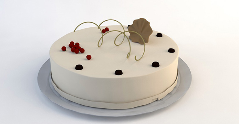 9款粉红色系巧克力奶油切开的生日蛋糕C4D模型创意3D素材