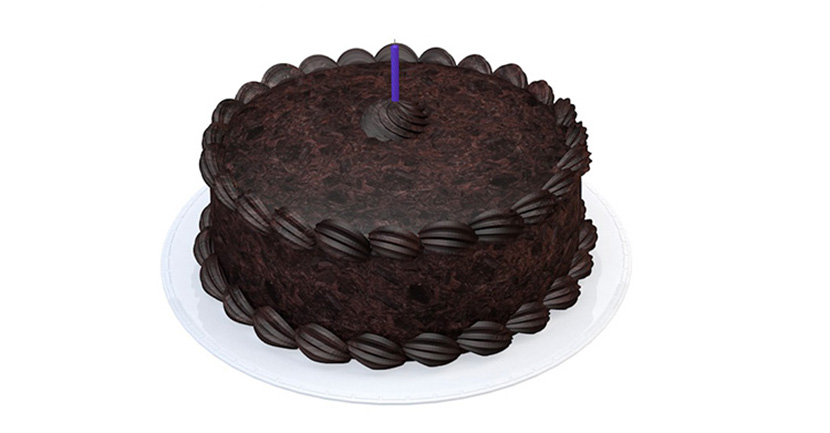 9款粉红色系巧克力奶油切开的生日蛋糕C4D模型创意3D素材