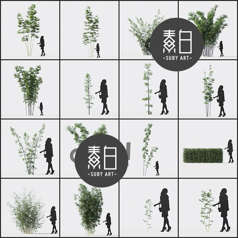 40多个竹子 竹林C4D模型