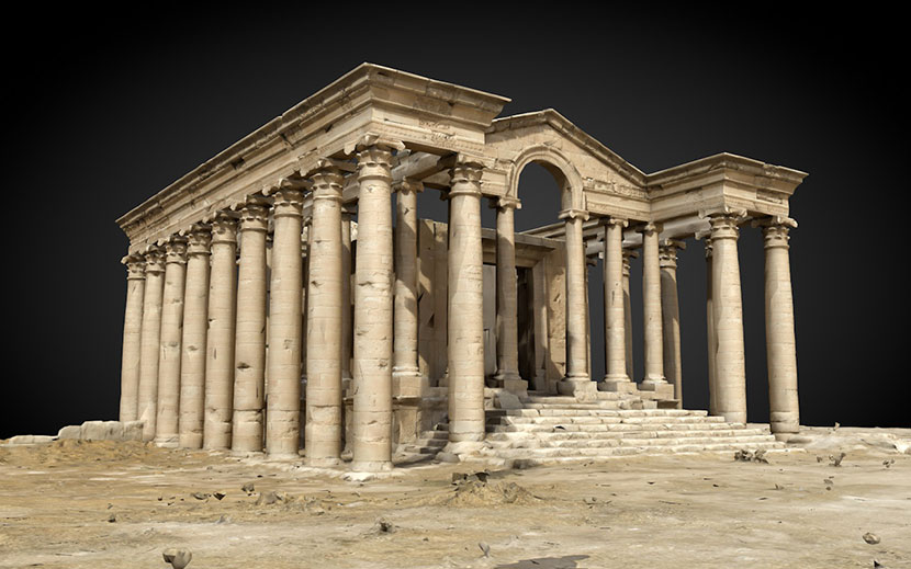 blend古代特色建筑马兰神庙低聚低面C4D模型遗迹废墟obj素材