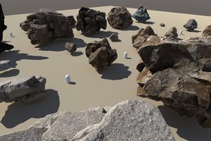 石头模型3D素材石头石块模型C4D FBX OBJ 格式模型素材
