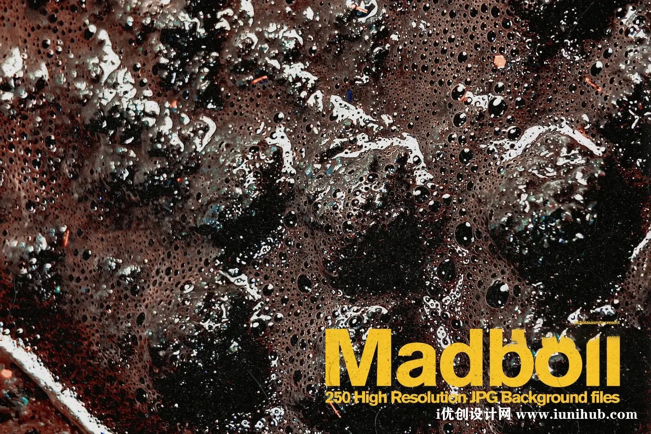 2521 250款真实高质量脏泥浆气泡化学液体天然纹理背景设计包Madboll 250 HighRes JPG background
