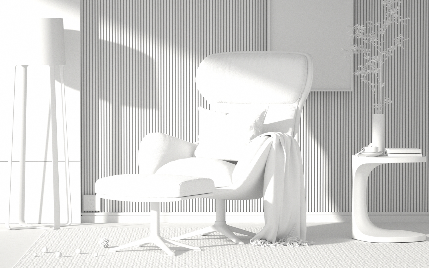 tane家居沙发场景渲染工程源文件三维模型含灯光材质贴图YC153