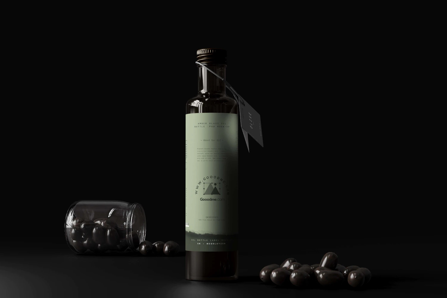 40款时尚棕榈橄榄油品牌Logo设计玻璃金属罐化妆品护肤品展示Ps样机组合YC216
