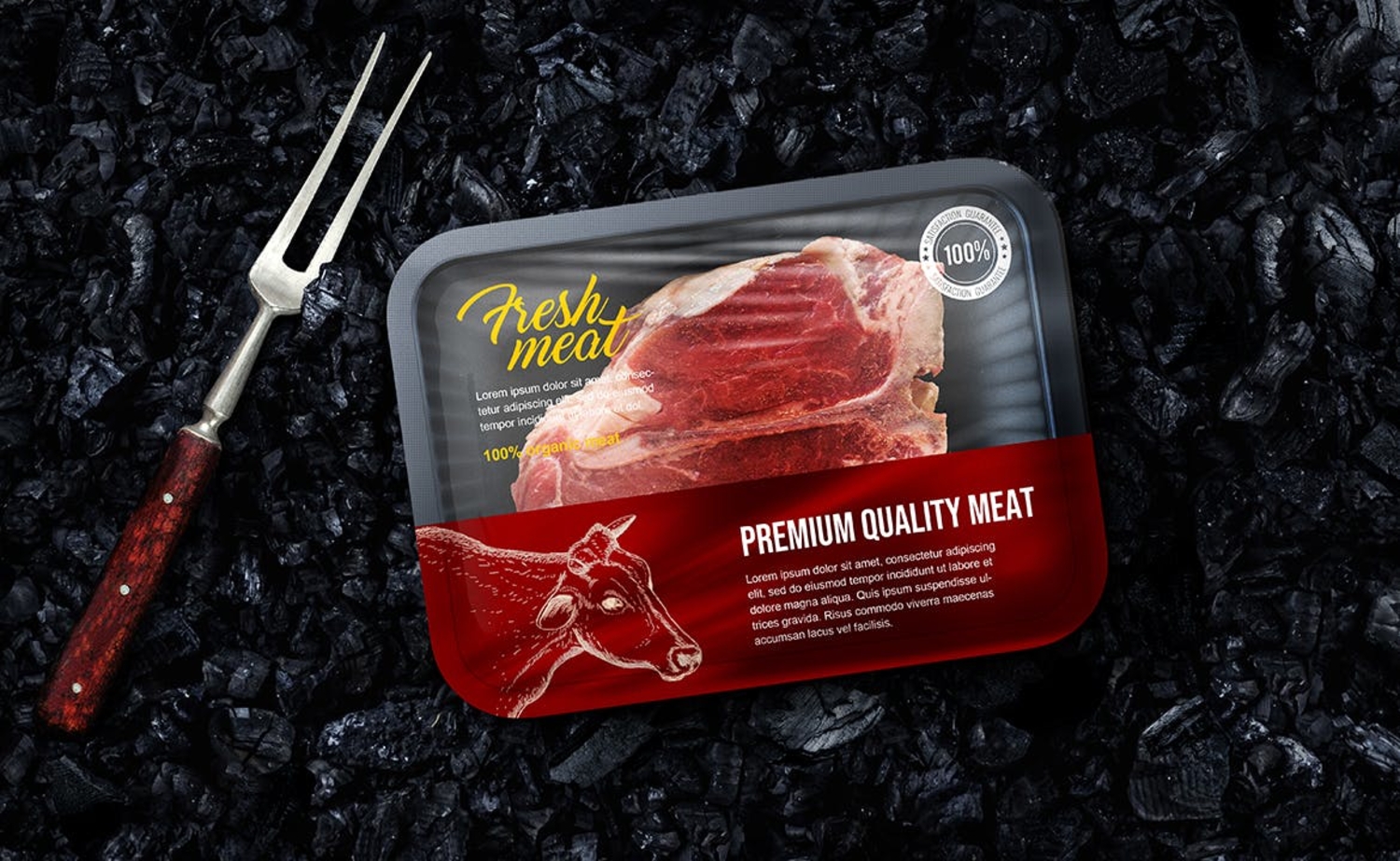 冷冻肉类食品包装保鲜盒设计样机 YC243