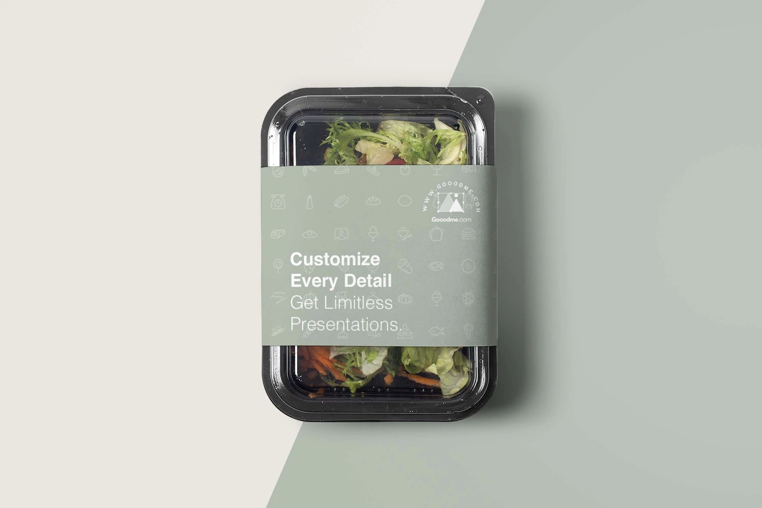 18款轻食沙拉品牌VI样机网红轻食沙拉食品品牌VI提案样机素材包YC245