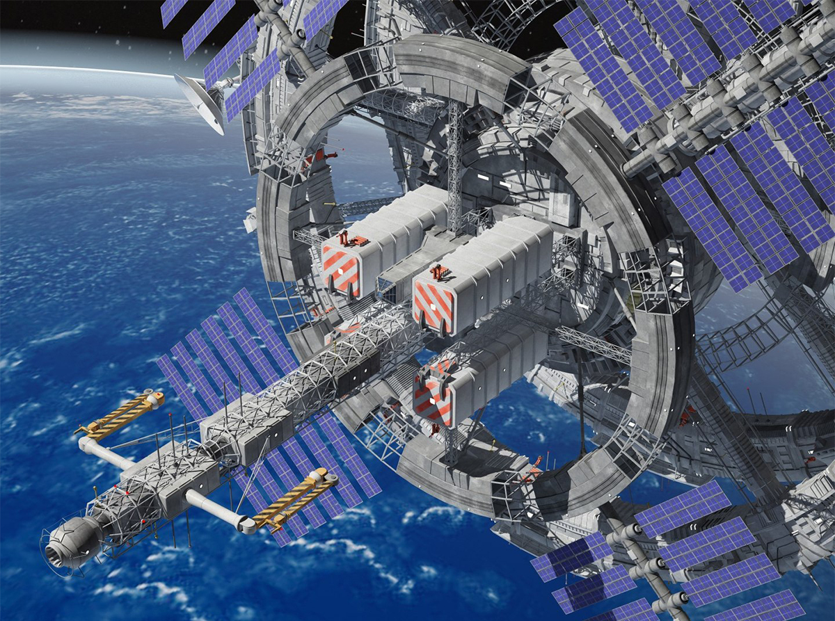 高精度宇宙空间站3D模型素材，宝藏模型资源分享，含材质贴图空间站模型 太空基地模型YC281