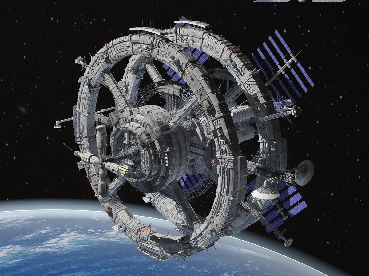 高精度宇宙空间站3D模型素材，宝藏模型资源分享，含材质贴图空间站模型 太空基地模型YC281