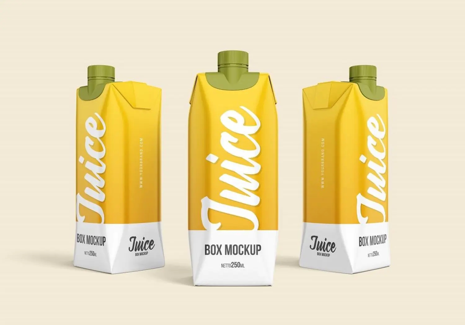 果汁盒瓶牛奶纸盒品牌包装设计样机 Juice Box – MockupYC295
