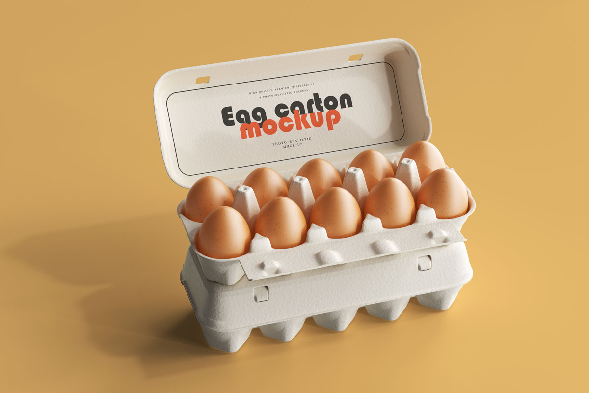 16款时尚鸡蛋托包装盒设计展示样机模板 Egg Carton MockupYC305