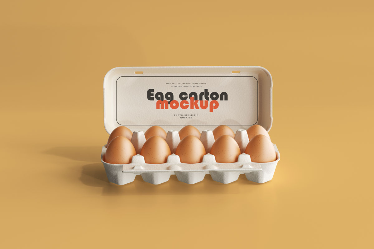 16款时尚鸡蛋托包装盒设计展示样机模板 Egg Carton MockupYC305