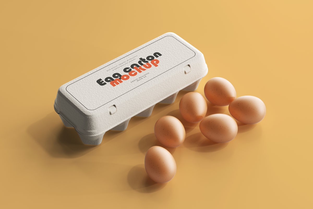 16款时尚鸡蛋托包装盒设计展示样机模板 Egg Carton MockupYC305