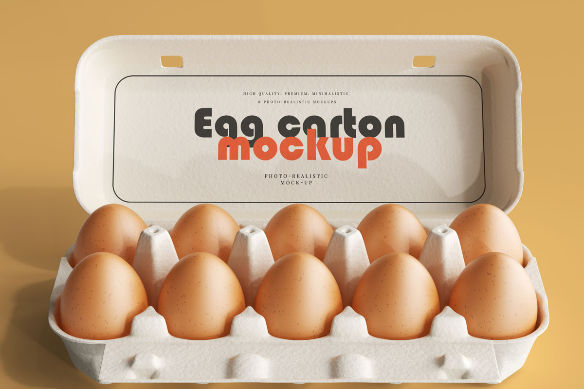 16款时尚鸡蛋托包装盒设计展示样机模板 Egg Carton MockupYC305