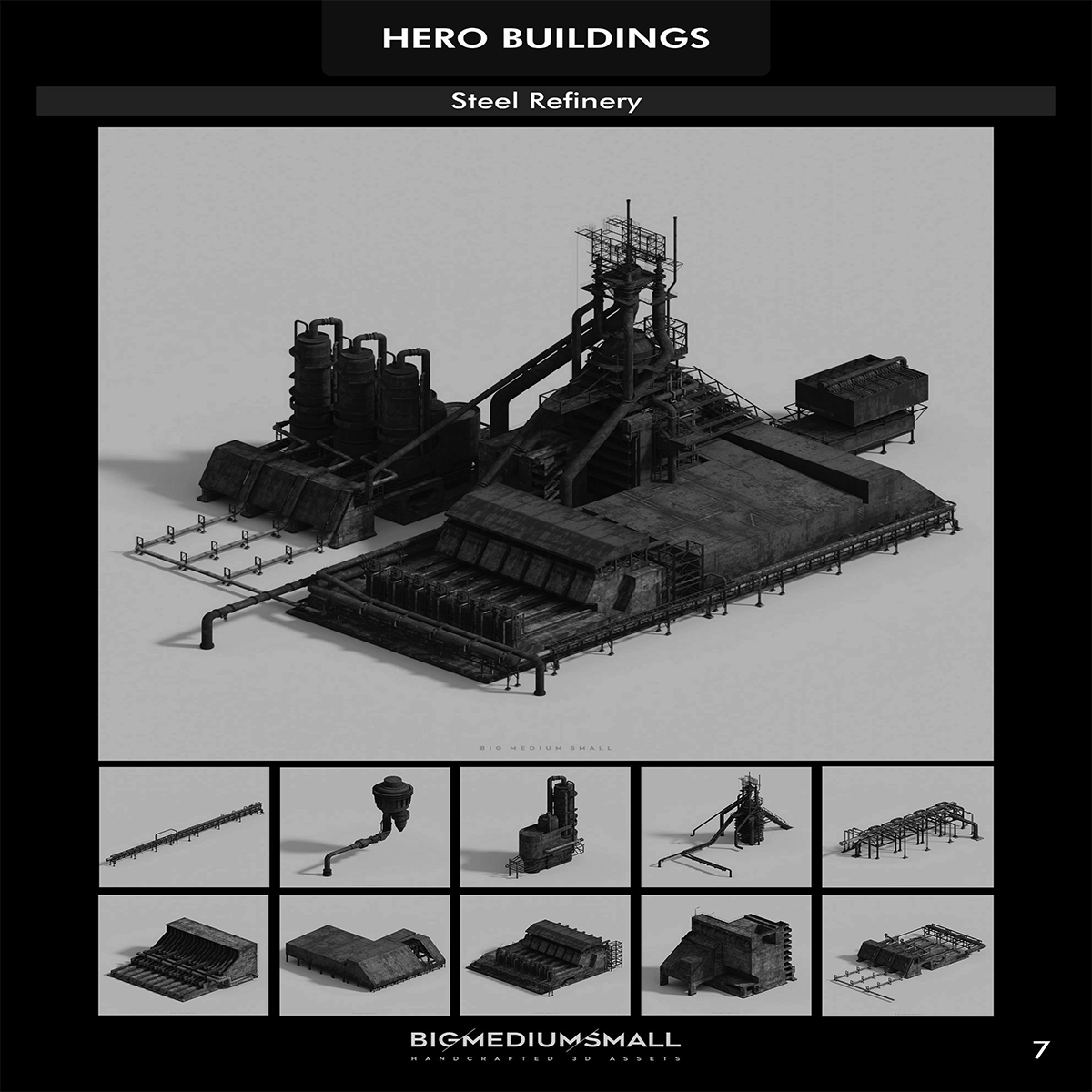 industrialzone工业工厂科幻3d建筑模型资产YC324