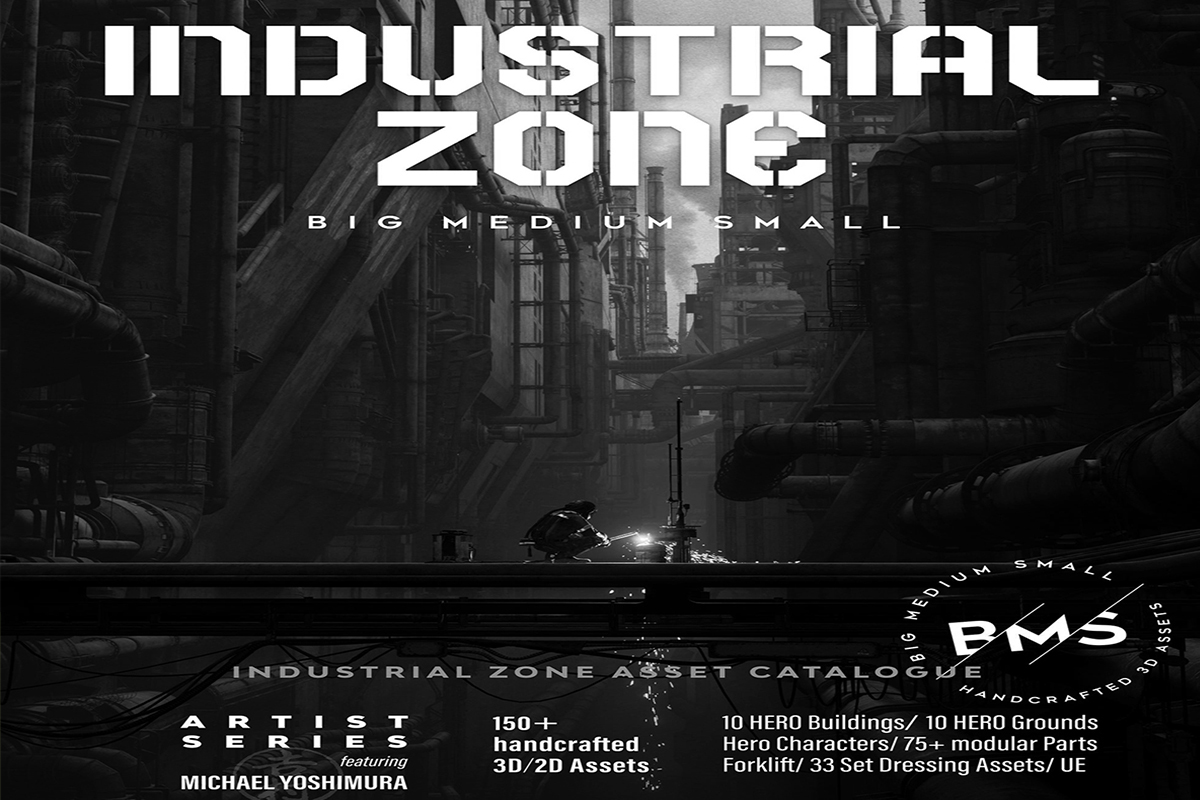 industrialzone工业工厂科幻3d建筑模型资产YC324