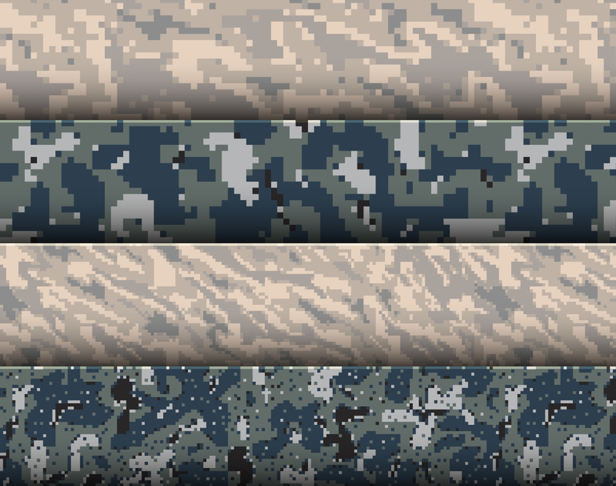 38款矢量无缝军事迷彩印花图案素材 Camouflage Patterns SetYC329