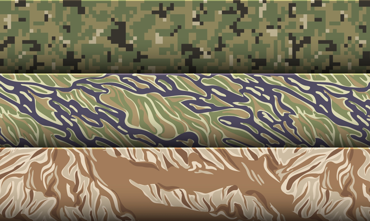 38款矢量无缝军事迷彩印花图案素材 Camouflage Patterns SetYC329